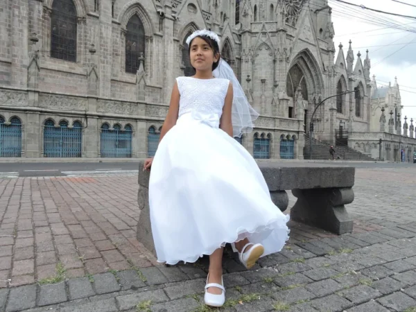 Vestido de Primera Comunión Blanco Emilia - Imagen 2