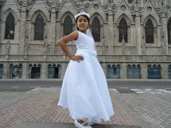 Vestido de Primera Comunión Blanco Emilia - Imagen 4