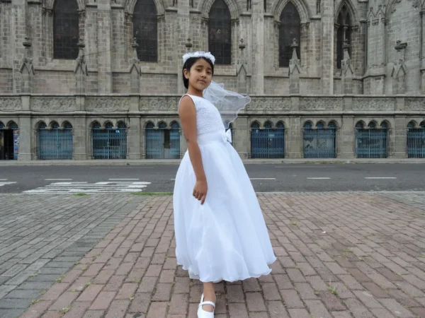Vestido de Primera Comunión Blanco Emilia - Imagen 5
