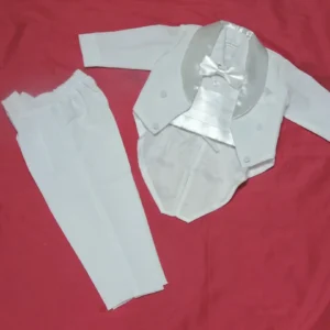 Traje de Bautizo para Niño Frac Blanco – Conjunto Completo
