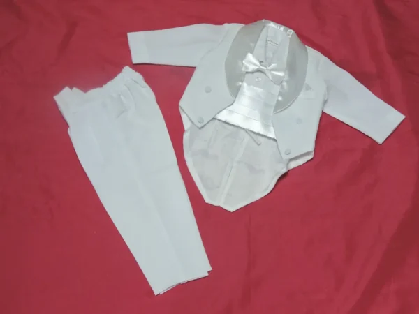 Traje de Bautizo para Niño Frac Blanco – Conjunto Completo
