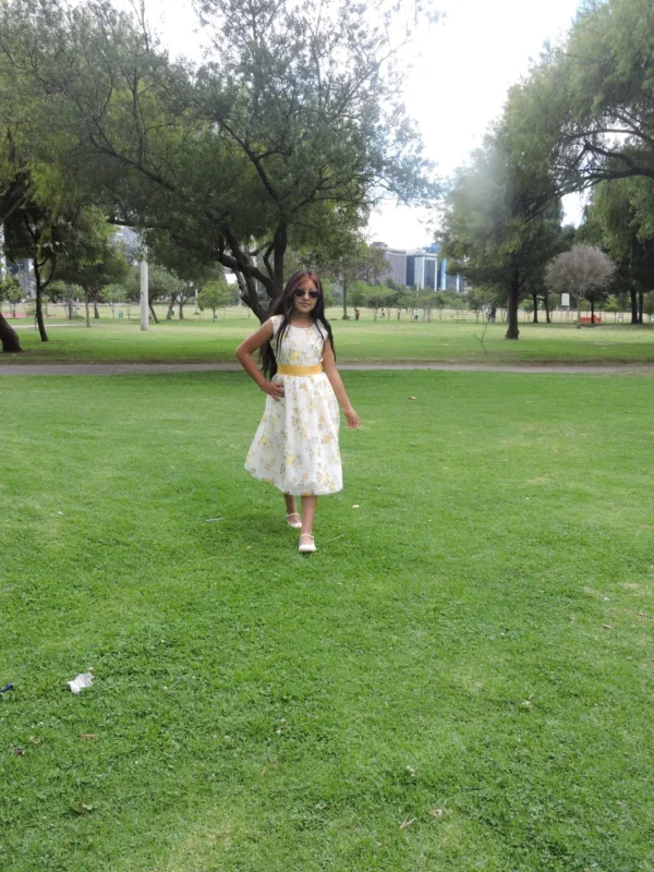 Vestido Casual de Niña en Seda Estampada Floral - Imagen 2