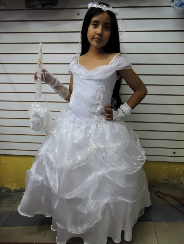 Vestido de Primera Comunión blanco Isaura - Imagen 2