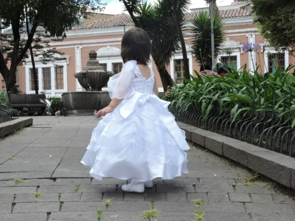 Vestido de Bautizo Blanco Betsabé-Conjunto Completo - Imagen 3