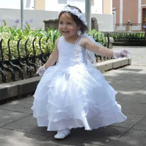 Vestido de Bautizo Blanco Betsabé-Conjunto Completo