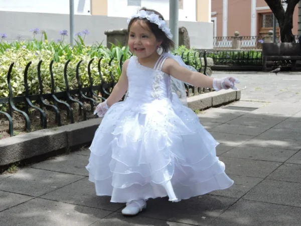 Vestido de Bautizo Blanco Betsabé-Conjunto Completo
