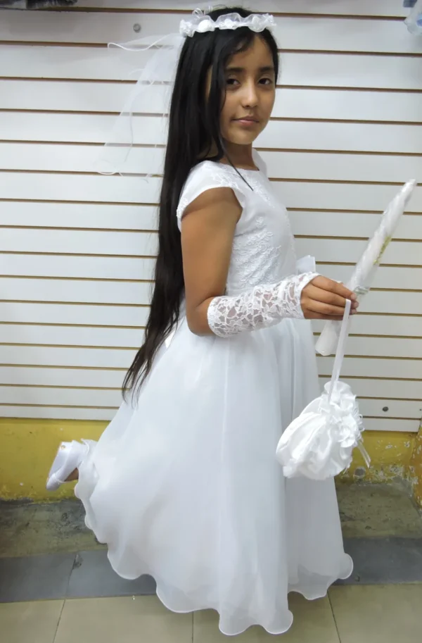 Vestido de Primera Comunión blanco Elaine - Imagen 3